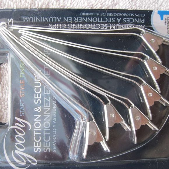 6 Goody Metal Sectioning Styling Hair Clips Section Style Secure Classic Dye - Picture 10 of 15